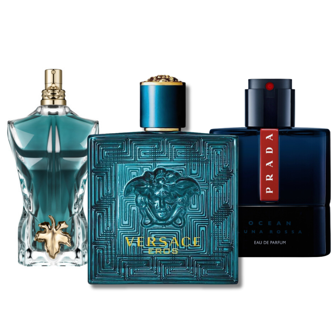 Combinatie van 3 herengeuren – Prada Luna Rossa, Versace Eros, Le Beau (Eau de Parfum)