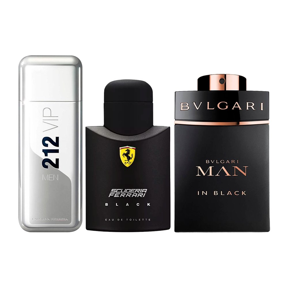 3 Parfum Combinatie - 212 VIP, Ferrari Black, Bvlgari In Black (je 100ml)